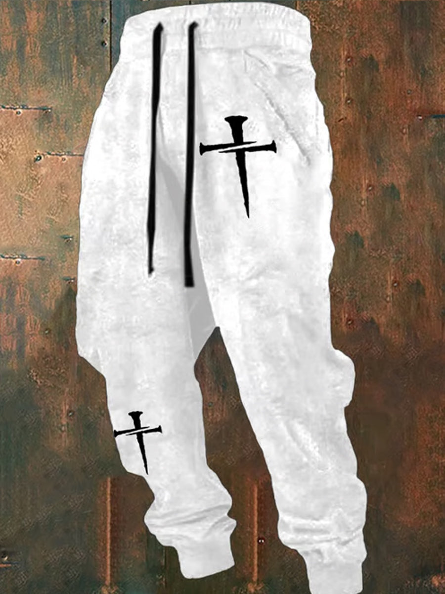 Ανδρική Retro Πίστη Εκτύπωση Χαλαρά περιστασιακά παντελόνια