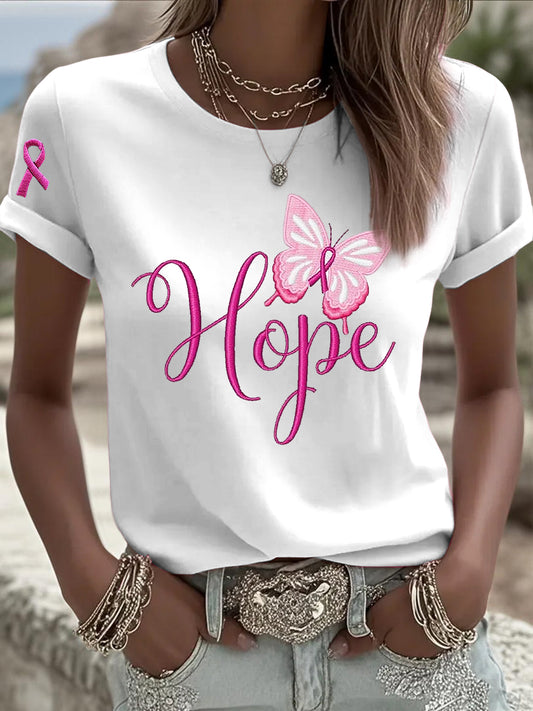Γυναικείο Vintage ροζ κορδέλα Καθαρό T-shirt