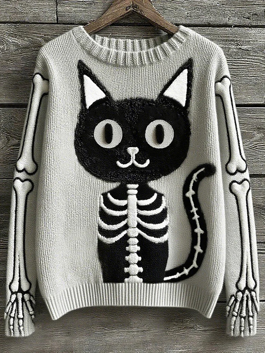 Γυναικείο Vintage ζώα εκτύπωση άνεση περιστατικό πουλόβερ άνετα