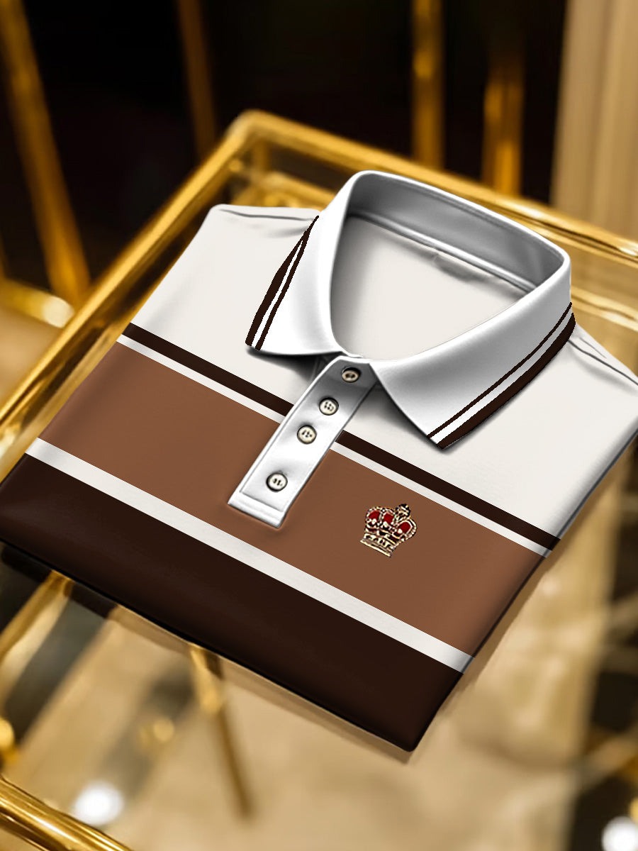 Ανδρικά Vintage ευρεία-Striped Polo πουκάμισα