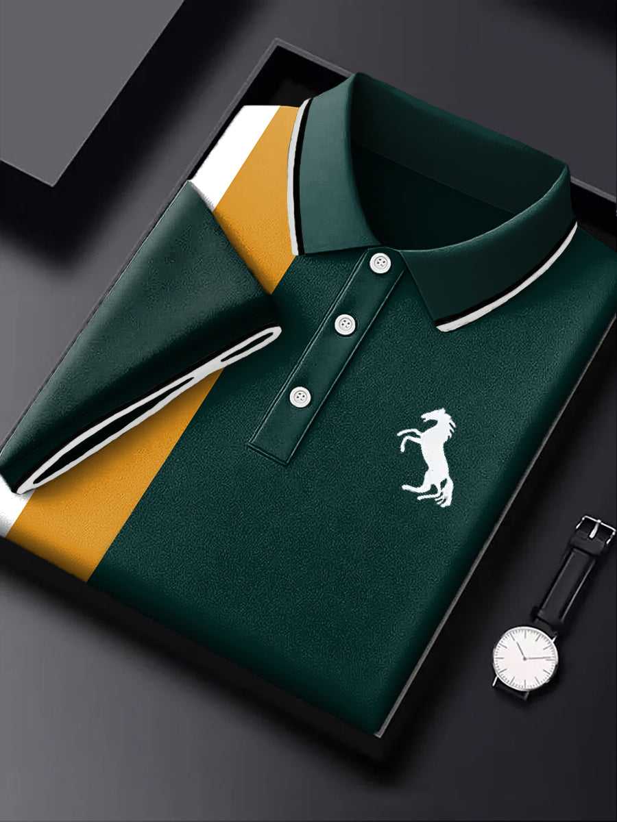 Ανδρική μόδα περιστασιακή επιχείρηση χρώμα ριγέ πόλο πουκάμιση