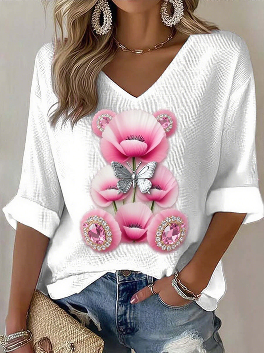 Γυναικείο καρκίνο του μαστού κορδέλα εκτύπωση βαμβάκι κορυφαίο