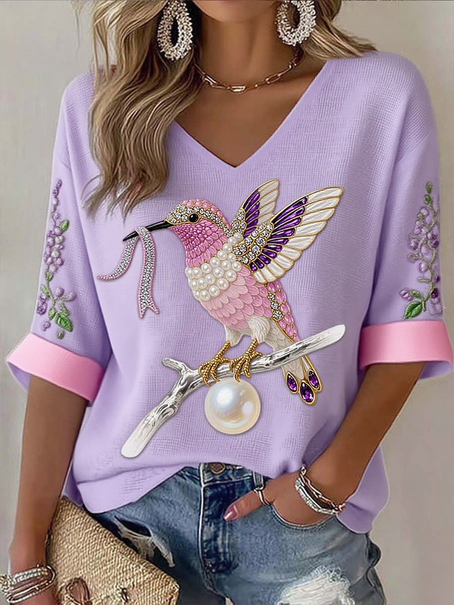 Γυναικείο καρκίνο του μαστού κορδέλα εκτύπωση βαμβάκι κορυφαίο