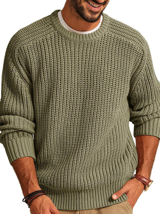 Ανδρικό Vintage-Style χαλαρωμένο-Fit Crewneck πουλόβερ Χαλαρωμένος