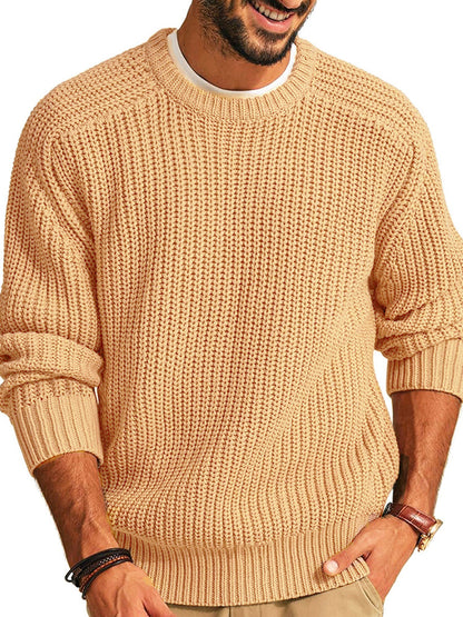 Ανδρικό Vintage-Style χαλαρωμένο-Fit Crewneck πουλόβερ Χαλαρωμένος