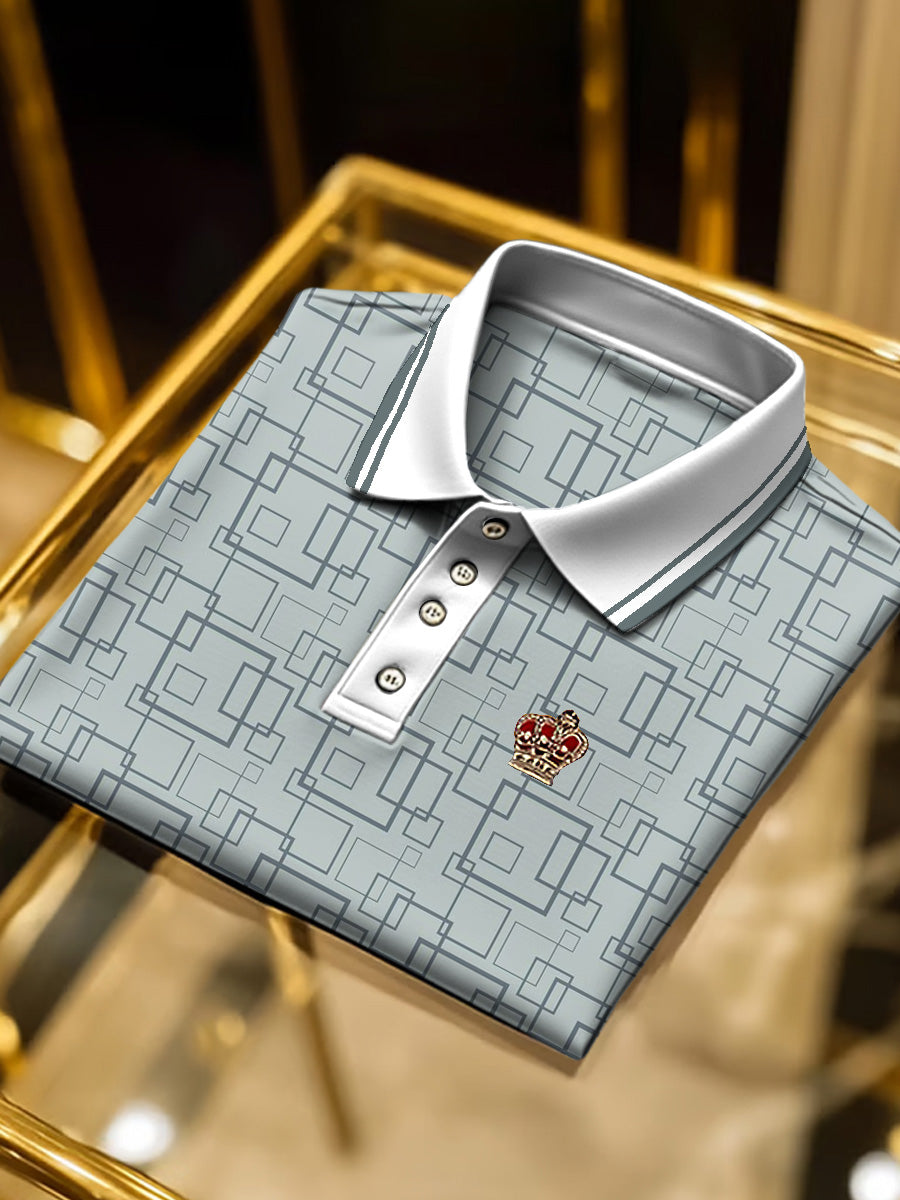 Ανδρικά γκρι-πράσινο Vintage Πόλο πουκάμισα