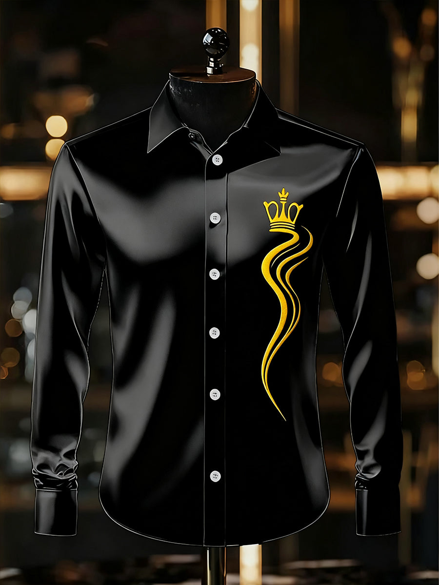 Ανδρική επιχείρηση πολυτελεία επιχειρηματικό στυλ μακριά μανίκι πουκάμιση