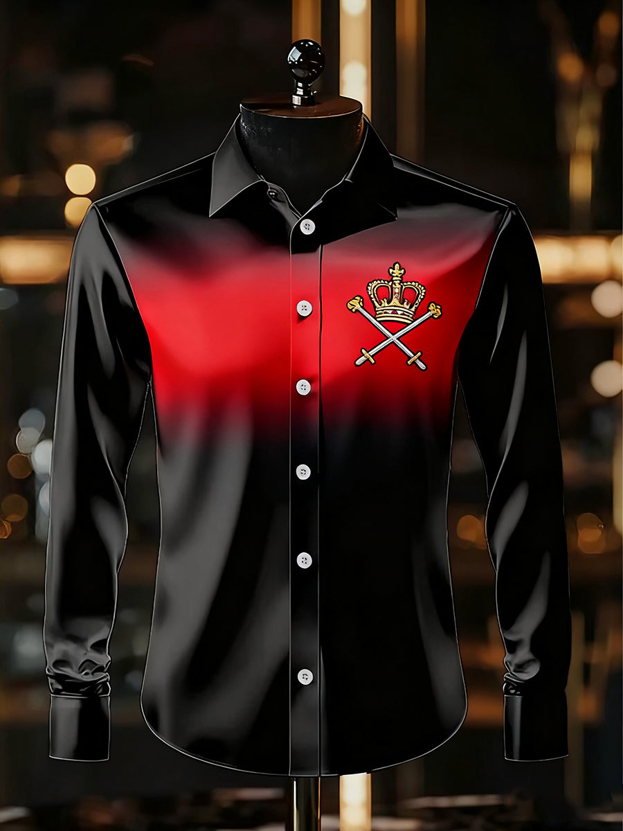 Ανδρική επιχείρηση πολυτελεία επιχειρηματικό στυλ μακριά μανίκι πουκάμιση