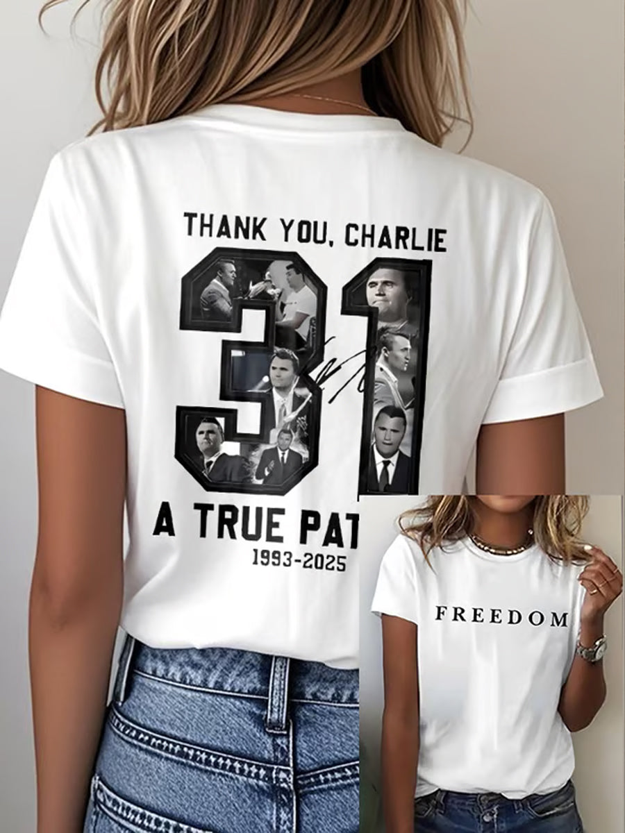 Γυναικεία Ελευθερία Αμερικανική Σημαία Αναμνηστικό T-shirt