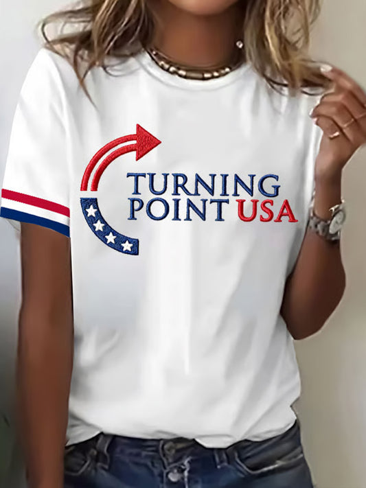 Γυναικεία Ελευθερία Αμερικανική Σημαία Αναμνηστικό T-shirt