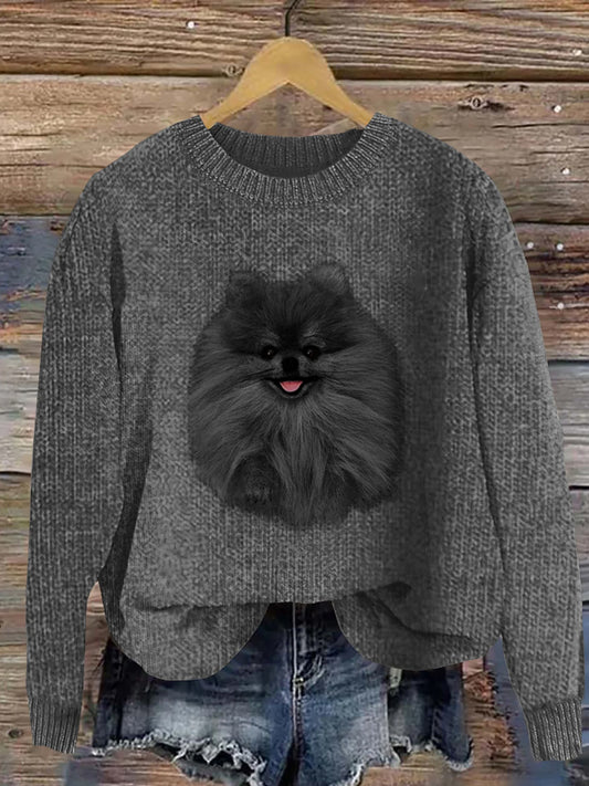 Γυναικείο Vintage ζώα εκτύπωση άνεση περιστατικό πουλόβερ άνετα