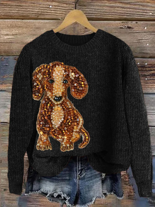 Γυναικείο Vintage ζώα εκτύπωση άνεση περιστατικό πουλόβερ άνετα