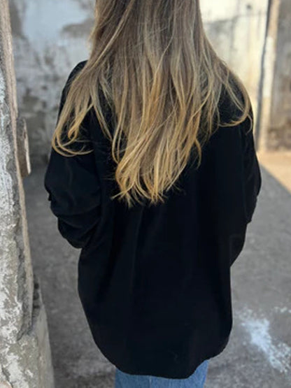 Γυναικείο Vintage κορδόνι V-λαιμό μακρυμάνικο πάνω μανίκι