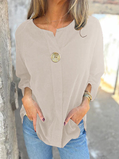 Γυναικείο Vintage κορδόνι V-λαιμό μακρυμάνικο πάνω μανίκι