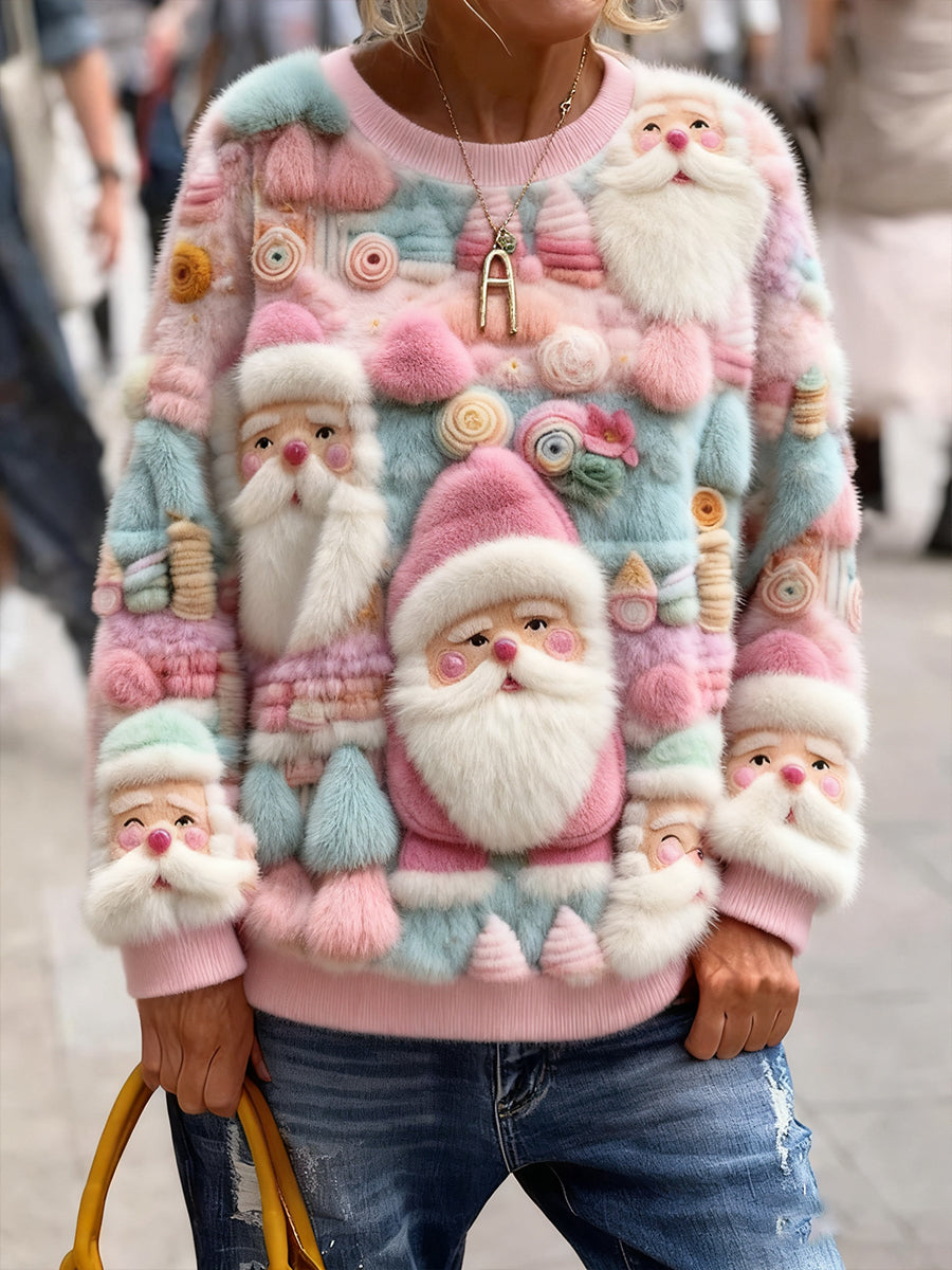 Γυναικείο Vintage Χριστούγεννα Τέχνη Εκτύπωση Άνετο πλεκτό πουλόβερ πουλόβερ