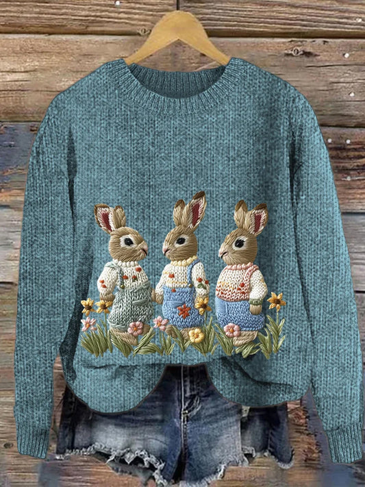 Γυναικείο Vintage ζώα εκτύπωση άνεση περιστατικό πουλόβερ άνετα