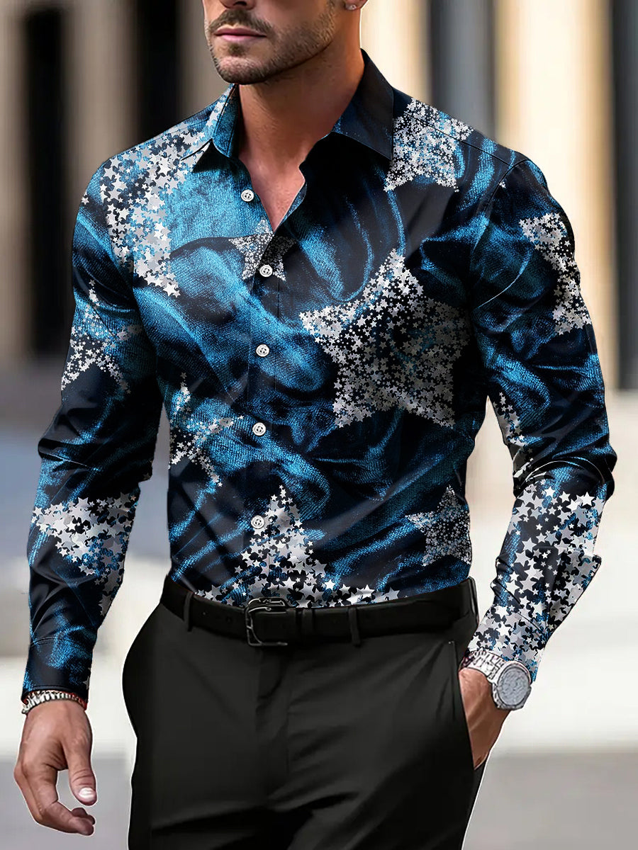 Ανδρικά Vintage αστέρι υφή επιχειρηματικό πουκάμιση