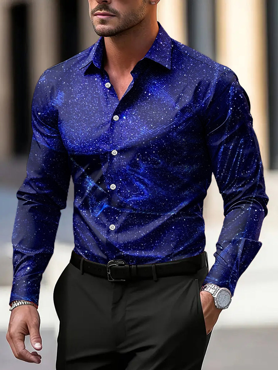 Ανδρικά Vintage Shimmer Υπολογισμένη επιχείρηση Casual πουκάμιση