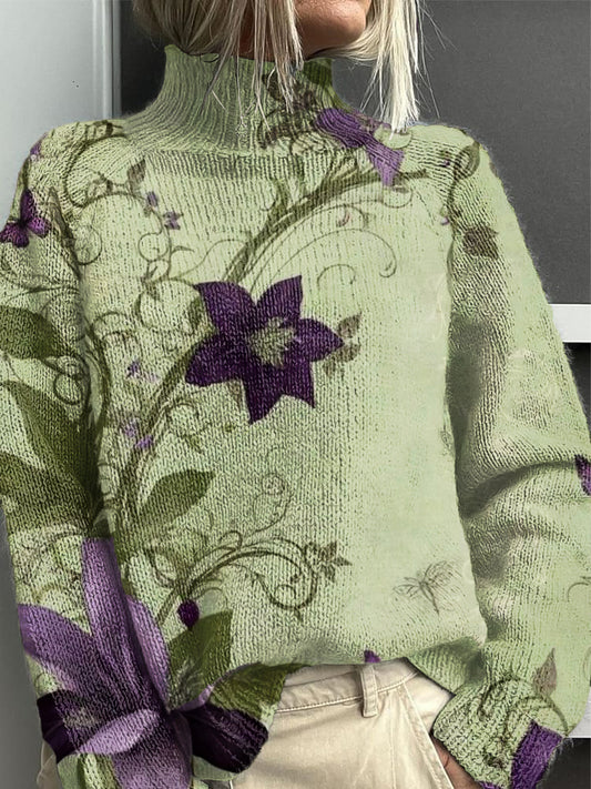 Γυναικείο Vintage ρομαντική τέχνη τέχνης υψηλής λαιμού