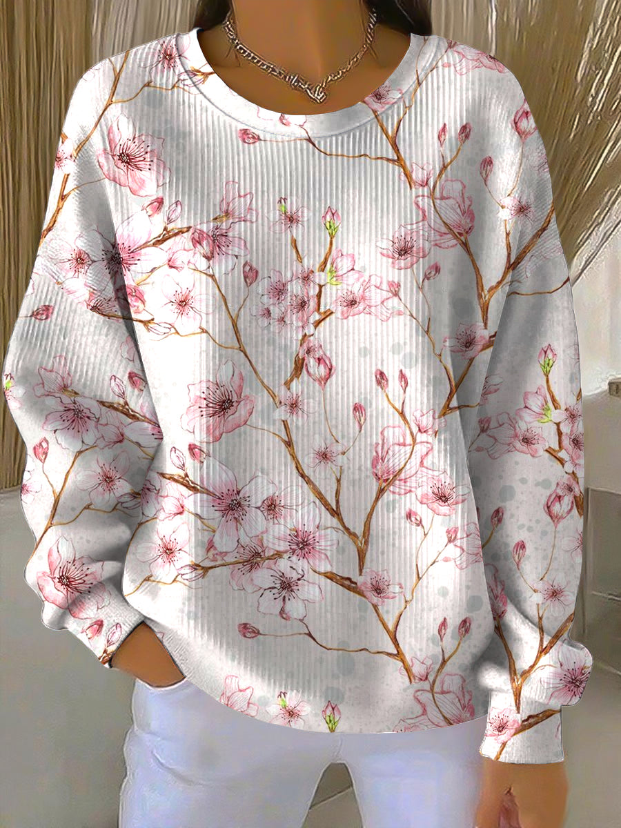 Γυναικείο Vintage Αφηρημένη Floral Casual Crewneck πουλόβερα
