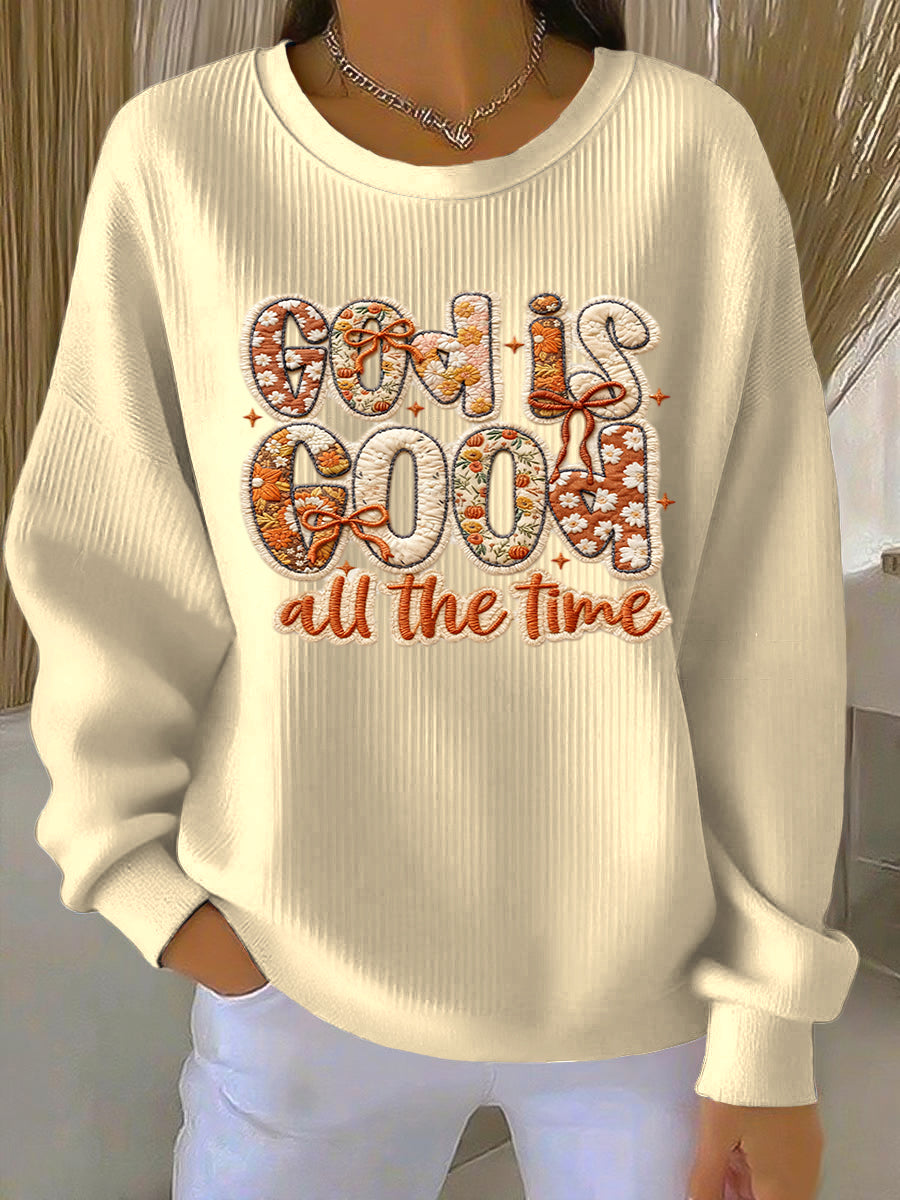 Γυναικεία ημέρα Ευχαριστιών λουλούδια Patchwork περιστασιακό Crewneck πουλόβερς