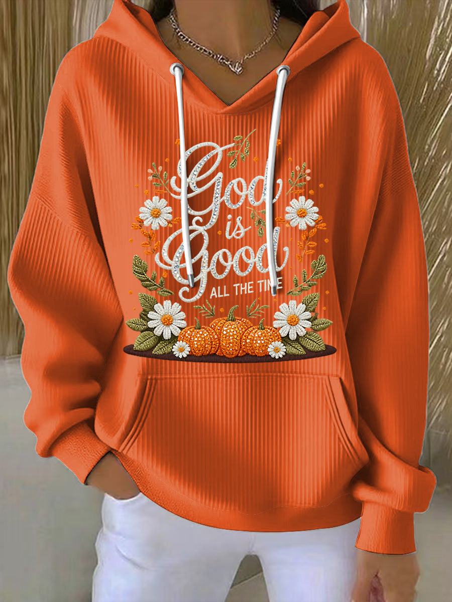 Γυναικεία γιορτή Ευχαριστιών κολοκύθα ανθρωπίνη κουκούλα.