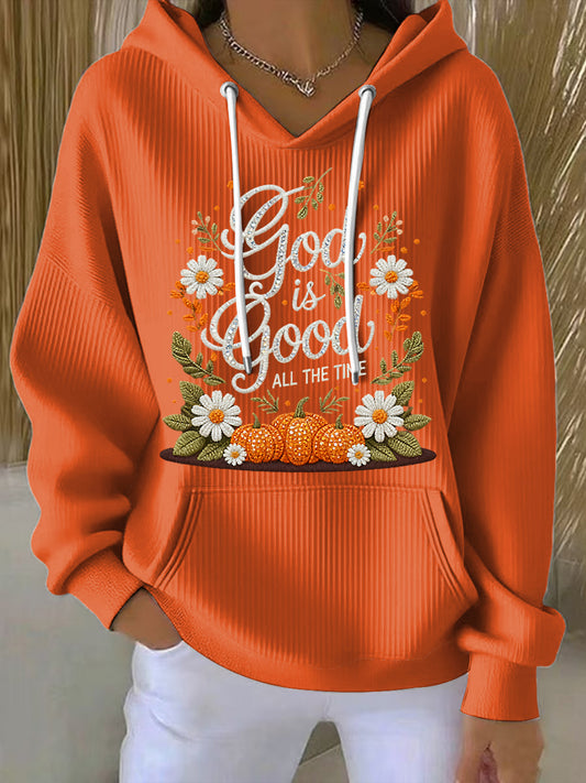 Γυναικεία γιορτή Ευχαριστιών κολοκύθα ανθρωπίνη κουκούλα.