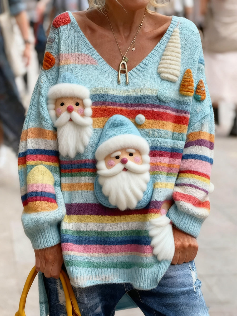 Γυναικείο Vintage Χριστούγεννα Τέχνη Εκτύπωση Άνετο πλεκτό κορυφή