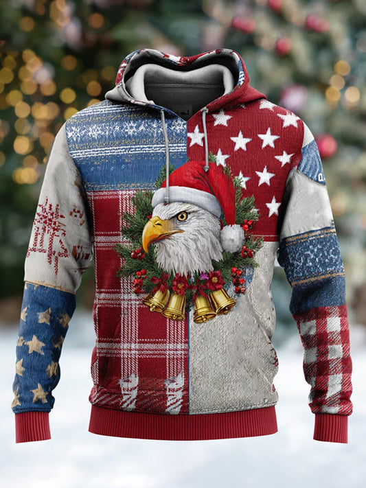 Ανδρικά Retro Χριστούγεννα εκτύπωση Casual Hoodie