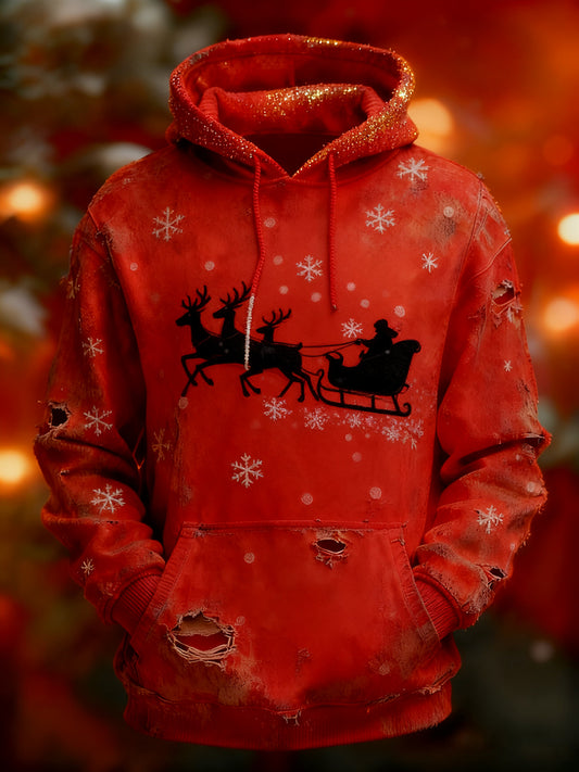 Ανδρικά Retro Χριστούγεννα εκτύπωση Casual Hoodie