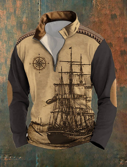 Ανδρικά Retro Δυτική Τέχνη Εκτύπωση περιστασιακό κορυφαίο