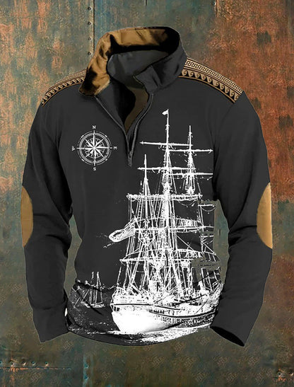 Ανδρικά Retro Δυτική Τέχνη Εκτύπωση περιστασιακό κορυφαίο