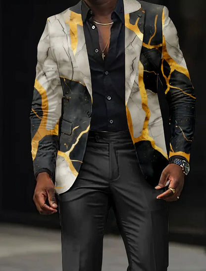 Ανδρικά Retro Τέχνη Εκτύπωση Casual Blazer εκτύπωσης