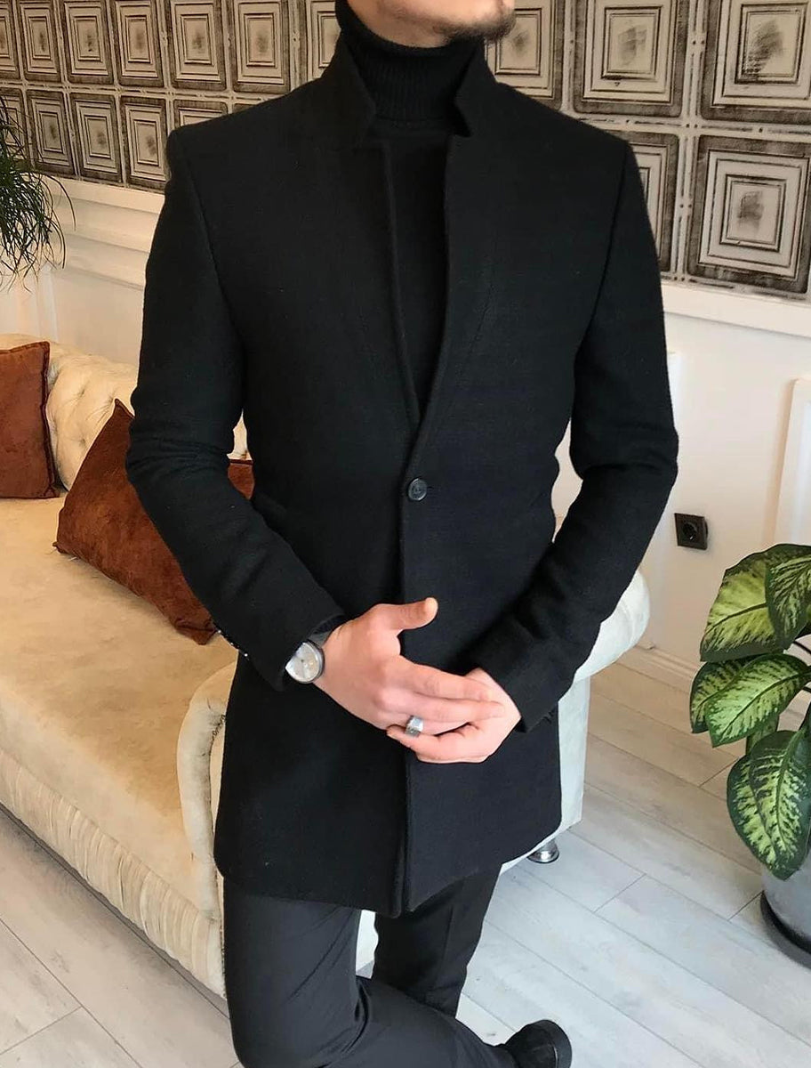 Ανδρική τέχνη εκτύπωση περιστασιακό μαλλί παλτό