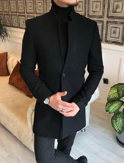 Ανδρική τέχνη εκτύπωση περιστασιακό μαλλί παλτό