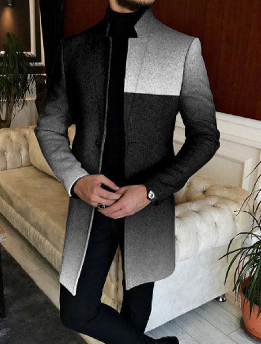 Ανδρική τέχνη εκτύπωση περιστασιακό μαλλί παλτό