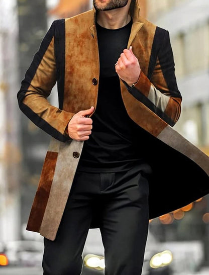 Ανδρική τέχνη εκτύπωση περιστασιακό μαλλί παλτό