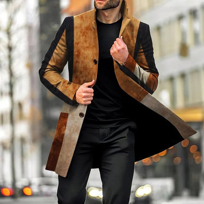 Ανδρική τέχνη εκτύπωση περιστασιακό μαλλί παλτό