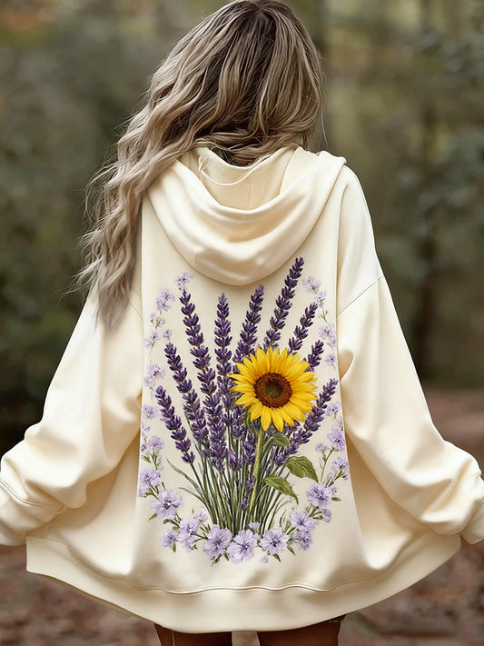 Γυναικείο Vintage Floral Patchwork Τέχνη Εκτύπωση άνετο περιστασιακό κουκούλα