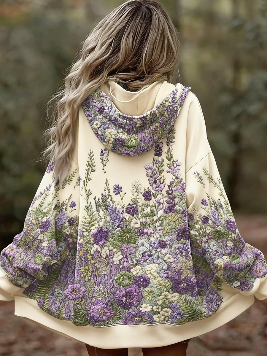 Γυναικείο Vintage Floral Patchwork Τέχνη Εκτύπωση άνετο περιστασιακό κουκούλα