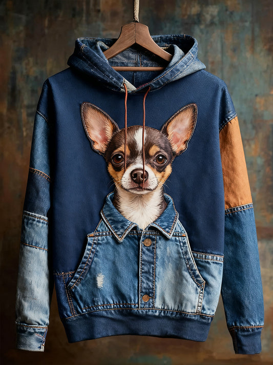 Unisex ζωική τέχνη εκτύπωση Casual Vintage Hoodie Hoodie