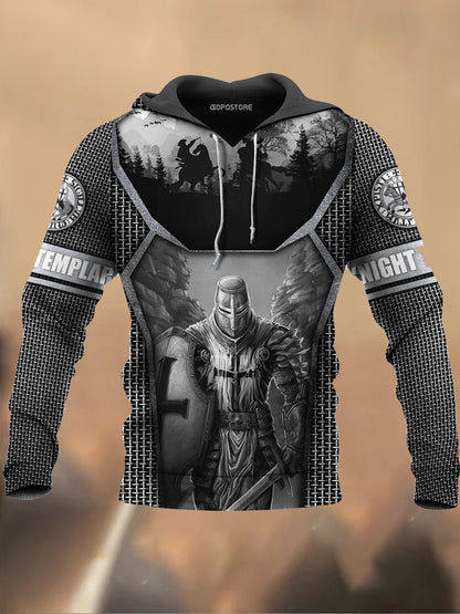 Ανδρικά Retro Τυπωμένα Καθαρό Φούτερ μπλούζα