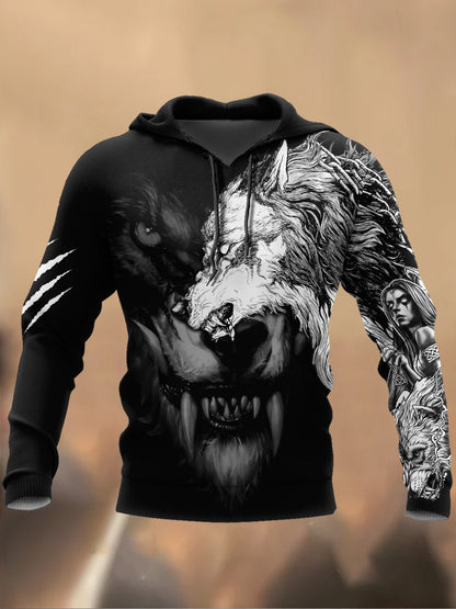 Ανδρικά Retro Τυπωμένα Καθαρό Φούτερ μπλούζα