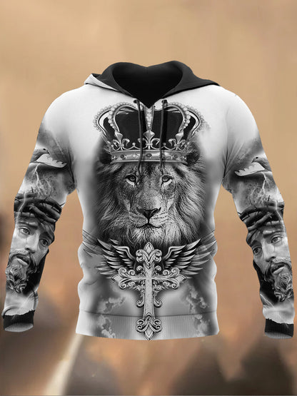 Ανδρικά Retro Τυπωμένα Καθαρό Φούτερ μπλούζα