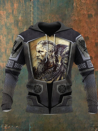 Ανδρικά Retro Τυπωμένα Καθαρό Φούτερ μπλούζα