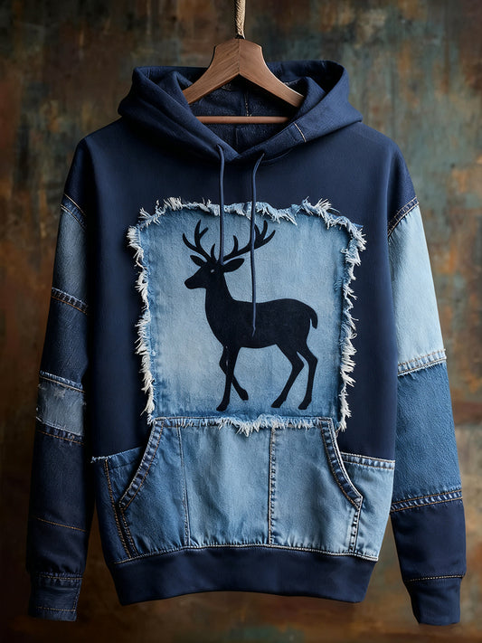 Unisex ζωική τέχνη εκτύπωση Casual Vintage Hoodie Hoodie