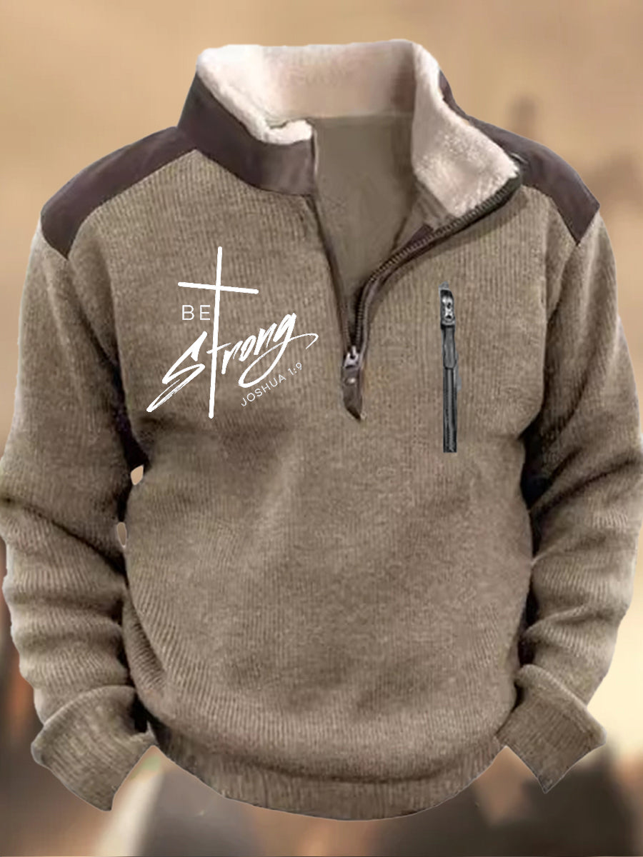 Ανδρών Retro Πίστη Εκτύπωση Henley Stand κολάρο Καθαρή φερμουάρ αθλητικά μπούτισμα