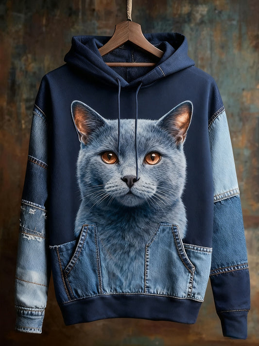 Unisex ζωική τέχνη εκτύπωση Casual Vintage Hoodie Hoodie