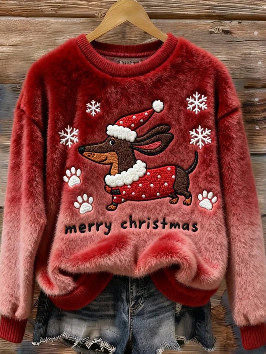 Γυναικείο Vintage Χριστουγεννιάτικη τέχνη Εκτύπωση Άνετο Φλανέλ Φλαντζιέρα