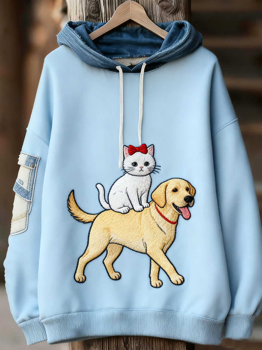 Unisex ζωική τέχνη εκτύπωση Casual Vintage Hoodie Hoodie